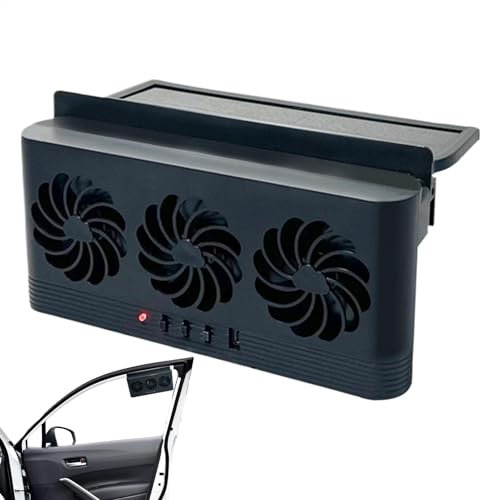 Car Window Solar Exhaust Fan - Solar Powered Car Ventilator | Economical Cooling Tool Window Fan | Automobile Exhaust Window Air fllow Or RV And Small Car
