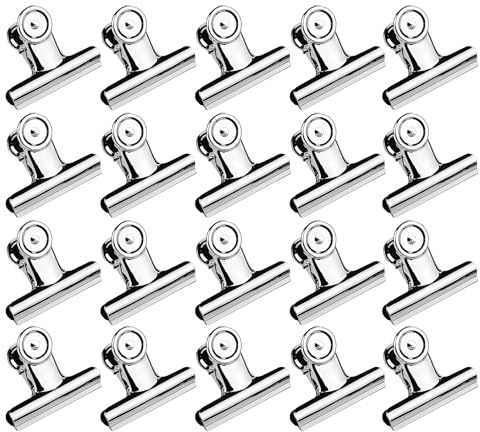 20pcs 38mm Bulldog Clip Raccoglitore Di Carta Rotondo Morsetti per Lime in Metallo, Clip Multiuso in Metallo, Ferma Fogli, Ufficio E Casa - Resistente E Versatile per Organizzazione E Decorazione