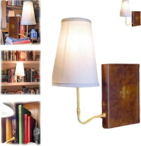 SHIFuXX Lámpara de estantería, lámpara literaria, lámpara de estantería for biblioteca, lámpara literaria clásica, lámpara de escritorio vintage única, for oficina en casa, biblioteca y estudio.
