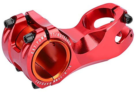Keenso Mountain Bicycle Stem -17 Degrees Anodized Bike Steering Set for 31.8 Mm Driver (red) (Red)
