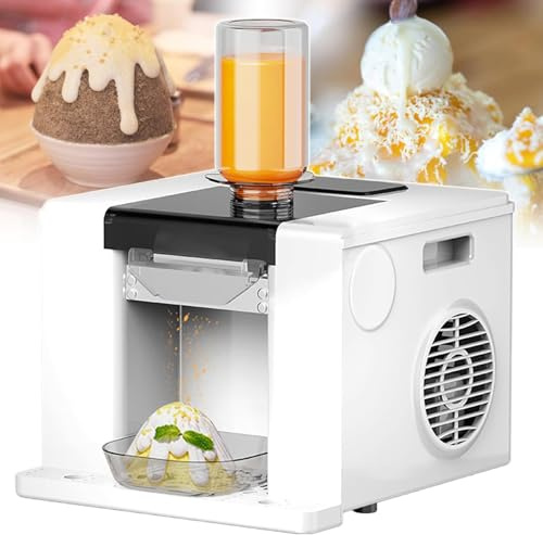 DDZJTPP Macchina Elettrica Ghiaccio Tritato,Macchina Ghiaccio a Fiocchi Neve da 60 kg/Giorno,Macchina for Ghiaccio Tritato,Raffreddamento Ad Aria for Casa,Feste,Food Truck,Ristoranti,Negozi,White
