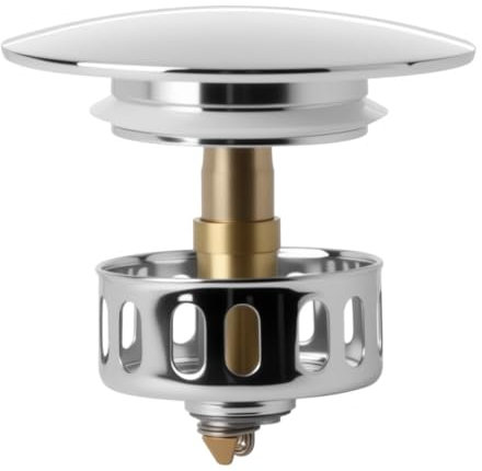 Universal Sink Plug,Bathtub Pop Up Drain Stopper Stainless Steel Bathroom Drain Hair Catcher Anti-Clogging Bath Plug Replacement Wash Basin Plug Filter for Bathroom Kitchen Shower for 43mm Drain Hole