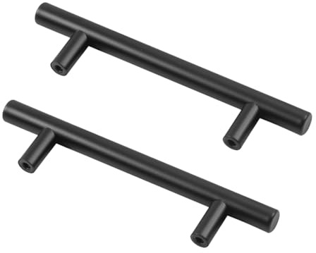 huiyoujiu 20 Stück schwarze Edelstahlgriffe für Küchenschränke, Schubladengriffe, Kleiderschrank und Badezimmer, universal, modern, einfach, rostfrei, Möbelbeschläge mit 160 mm Lochabstand