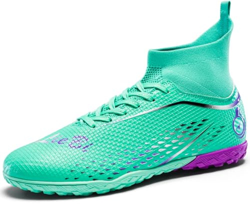 WEJIESS Herren Fußballschuhe High Top Spikes Jugend Outdoor-Training Fußballschuhe Professionelle sportliche Sportschuhe Turf Trainer