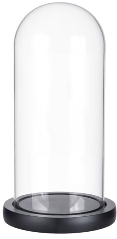 UNICRAFTALE Klar Cloche glaskupol med bas 112 x 210 mm handgjord glasklocka antik samlarobjekt dekorativ klocka burk för suckulenter växter älva ljus bordsdekor medaljfoton