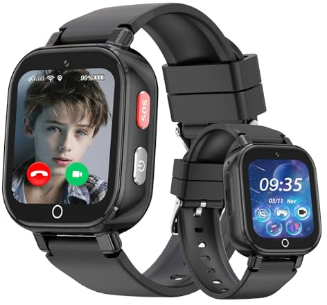 CATGIFF 4G Smartwatch Kinder GPS und Telefon, Smart Watch Uhr für Jungen Mädchen mit Telefonanruf,IP68, Videoanrufe,SOS,WiFi,Sprachchat,Schulmodus, Schrittzähler, Wecker, Kinderuhr für Kids 4-12 Jahre