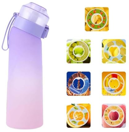 Générique Gourde Sport, avec Lot de 5 capsules aromatiques pour bouteille d'eau, Pods parfumés pour eau aromatique，Sans BPA, pour gym, bureau, course à pied.matériau tritan résistant 0 sucre 0 calorie