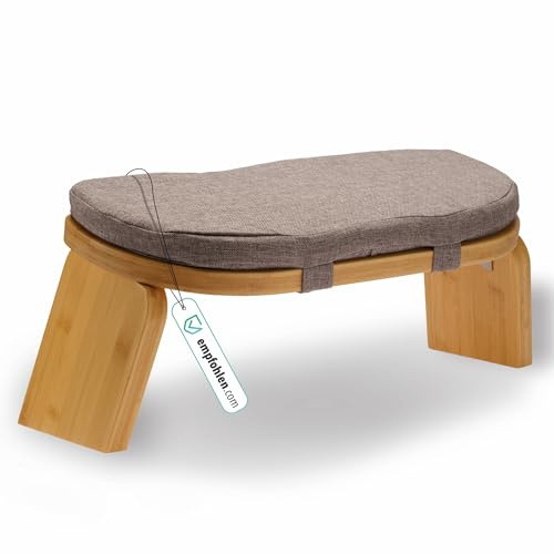 Active Peak Panca da Meditazione Pieghevole 44x18 cm con Cuscino, Sgabello Yoga in Bambù Ergonomico, Panca Meditazione Sostenibile per Consapevolezza e Sollievo alle Ginocchia