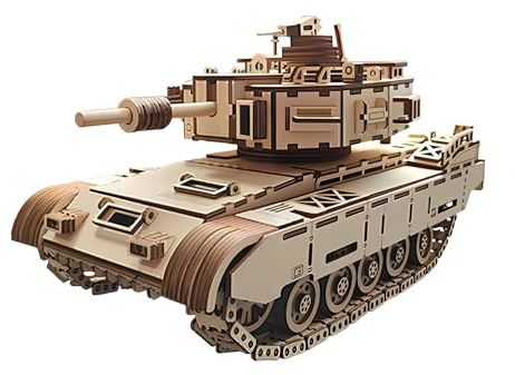 Exquisites Holzpuzzle Spielzeug Panzer, Bausatz zum Selberbauen, mechanisches 3D Puzzlespiel, geeignet für Erwachsene und Jugendliche, Spielzeugpistole, einzigartiges kreatives Geschenk