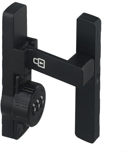 Loquet de serrure de porte coulissante à 90 degrés – Boulon intérieur d'entrée sans clé pour grange, portes coulissantes et de salle de bain, alliage de zinc noir mat – Quincaillerie de porte perforée