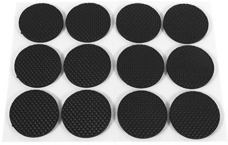 12Pcs Circular Black Non-Slip Self Adhesive Rubber Feet Pads Protectors Furniture for Cabinets Small Appliances Electronics Picture Frames Furniture Drawers Cupboards