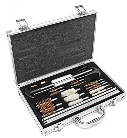 Set de Limpieza de Armas 100 Piezas en maletín de Transporte Rifles Escopetas Pistolas Caza Armerías