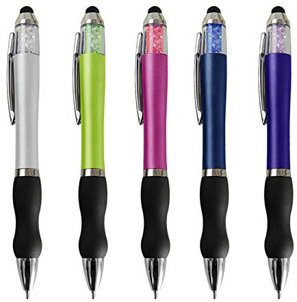 MiSiBao Ballpoint Writing Pens,8 pack(5 count+3 refills) with Stylus Tips 1mm Medium Point Pen Black Ink Pen Stylus Pens for iPads