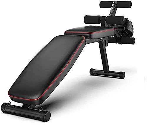 Multifunktion Hantelbank Verstellbar Klappbar Bankdrücken Weight Bench Schrägbank, Bankdrücken Bank Verstellbar, Sit-ups Bank für Bauchtraining Elastisches Seil,Fitness Bench
