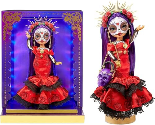 Rainbow High 2022 Celebration Edition Día De Los Muertos - Maria Garcia - Sammler-Modepuppe (28 cm) mit Gesichtsbemalung und Calavera-Handtasche - Leuchtdisplay und Premium-Accessoires