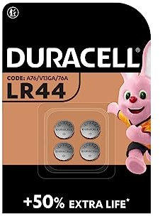 4 x Duracell LR44 (1 blister with 4 batteries) 4 batteries (A76/V13GA/76A)