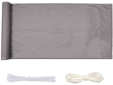 Timizi Frangi-Vista Balcone Ringhiera 60x500cm, Schermo per La Privacy del Balcone Protezione UV Telo Frangivento Bello e Resistente per Giardino e Balcone - Grigio