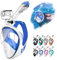 HINATAA Maschera Subacquea,Doppia Palla Galleggiante Maschera Snorkeling,180° Anti-Nebbia Leak Proof Maschera Facciale Integrale Snorkeling,Fotocamere Compatibili Bambini,Adulti (Blu, L/XL)