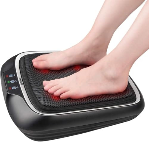 RENPHO Foot Massager with Heat, Shiatsu Feet Massage Machine, 2-in-1 Feet and Back Massager with Deep Kneading, Electric Foot Massage with Removable Cover, Portable