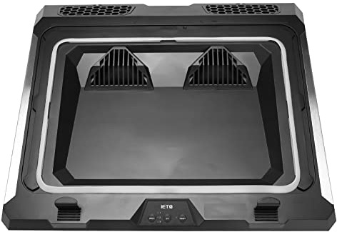 Knadgbft IETS GT300 Double Blower Laptop Cooling Pad for Gaming Laptop, Cooler Pad with Dust Filter and Colorful Lights
