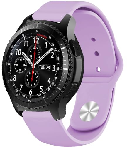 FYISWHO Silikon Armbänder für Samsung Galaxy Watch 3 45mm/Galaxy Watch 46mm, 22mm Sport Armband Uhrenarmband, Ersatzarmband für Samsung Galaxy Gear S3 Classic/Gear S3 Frontier (Purple)
