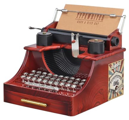 Fayemint Caja de Música para Máquina de Escribir, Caja de Música Vintage, Caja de Música de Máquina de Escribir Vintage, para Decorar la Oficina, como un Regalo de Bodas de Cumpleaños