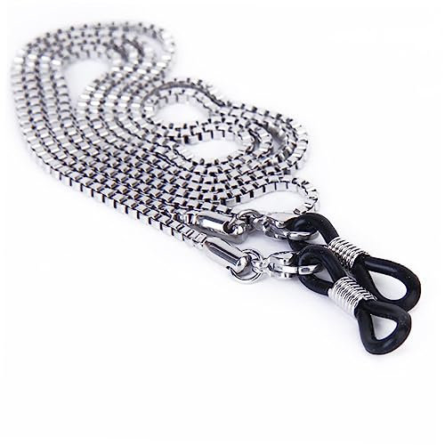 CALLARON Brillenkette Für Sonnenbrillen Brillenhalter Silberfarbe Mit Verstellbaren Gummienden Metallspiralen