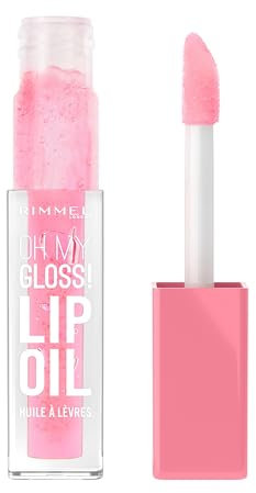 Rimmel Oh My Gloss! Lip Oil 001 Pink Flush, Juicy Shine, Hydrates & Naturally Plumps, Moisture Boost, Vitamin E, Replenishes & Restores the Lips, Coconut Oil, Non-Sticky, Vegan & Cruelty Free