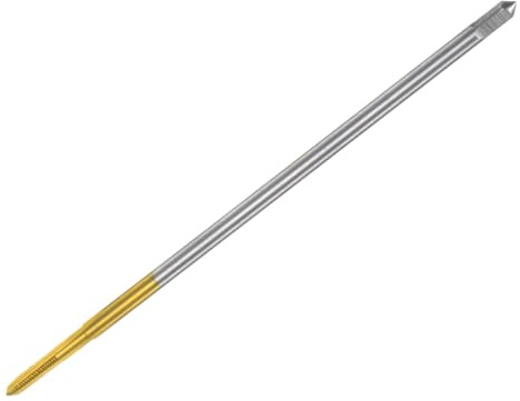 QUARKZMAN Metrisches Gewindebohrer M2,5 x 0,45 H2 100mm Extra lang, Titanbeschichtet, M35 Hochgeschwindigkeitsstahl, Gerade Nut, Schraubengewinde-Fräsmaschinen-Gewindebohrer