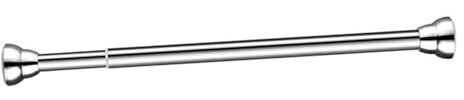 JISADER Barra de ropa ajustable sin taladrar, barra extensible para armario, barra de cortina de ducha, barra telescópica de acero inoxidable, barra tensora para ducha, balcón, baño, barra colgante
