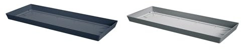 B2C Pot Rectangle Drip Trays Indoor Outdoor Plant Saucer Plastic Tray Saucers (Anthracite, 73.2cm x 29cm)