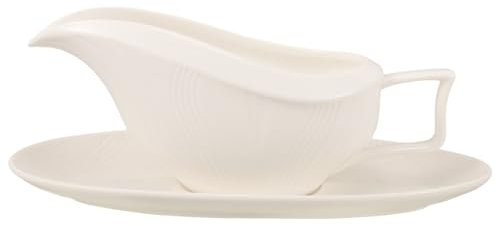 Ceramic Gravy Boat with Saucer Set 250ml White Porcelain Gravy Bowl Gravy Jug Salad Dressing Dispenser Steak Sauce Boat Kitchen Milk Pitcher Creamer Container Butter Dipping Bowl