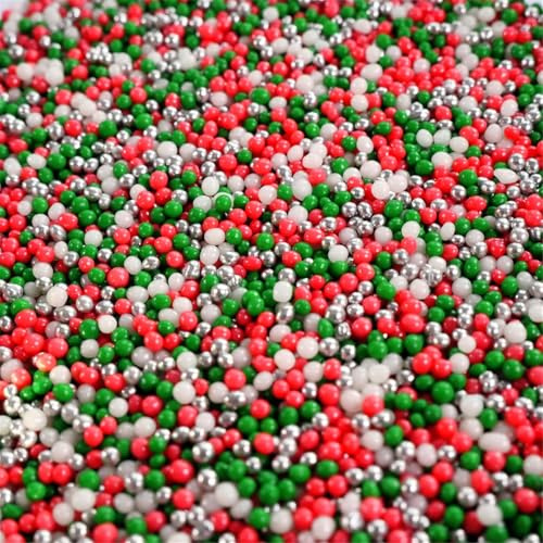 Streuselheld Nonpareille Twinkle Christmas 120g Zuckerstreusel Perlen | weihnachtliche Sprinkles als Topping für Weihnachtsplätzchen essbare Zuckerstreusel für Muffins, Cupcakes und Torten