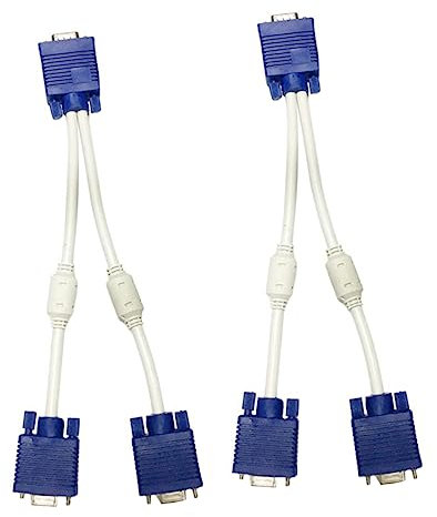 Artibetter 2pièces Répartiteur Vga Câble Adaptateur Vidéo Mâle vers Double Femelle pour Moniteur TV Répartiteur pour Double Moniteur