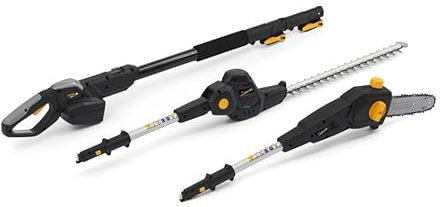 Alpina AM 20 Li Kit Multi-tool a filo - Tagliasiepi e potatore 2 in 1 da 20 V, portata 4 m, lama per siepi bilaterale da 45 cm e testa per motoseghe da 20 cm, batteria e caricatore inclusi