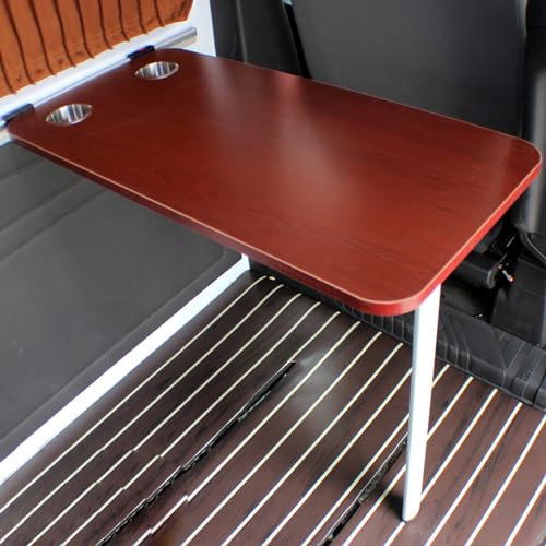 Klappbarer Wohnmobiltisch mit Zwei Becherfächern, wandmontierter klappbarer Picknicktisch, Wandschreibtisch, Computerarbeitsplatz für kleine MPV-, Caravan-, Boot- und Yachträume (Farbe: Rojo