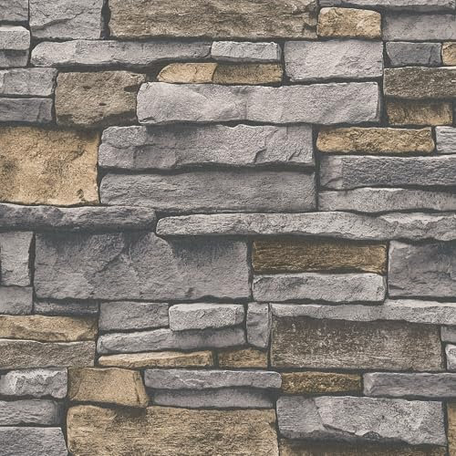 Galerie BB51134 The Bricks and More Silver Grey Sandstone Splendour Motif Wallpaper
