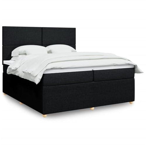 qohoio Boxspringbett mit Matratze Betten Mit Matratze Schlafzimmer Bett Boxspringbett Mit Matratze Schwarz 200x200 cm Stoff - 3292158