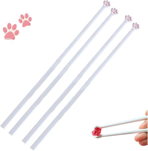 Cat Paw Chopsticks Reusable Non-Slip Chopsticks Easy to Grip Lightweight Unique Cute Pink Paw Prints Chinese Chopstick Lightweight Chop Sticks Animals Chop Sticks for Cat Lovers (Two Pair)