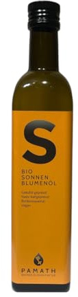 Pamath Olio di girasole biologico, 500 ml, spremuto a freddo, in semi di girasole tedeschi