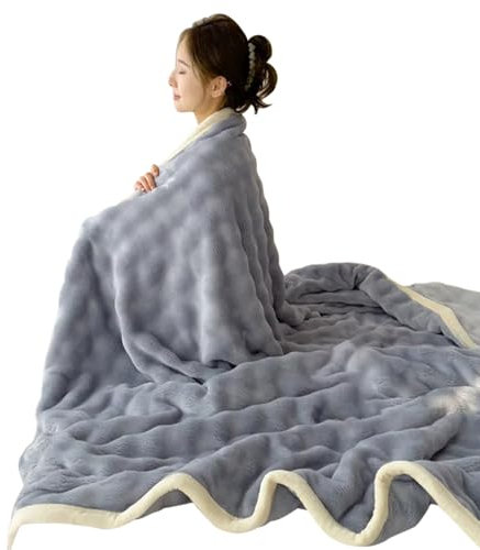 LLHCF Manta de peluche de imitación suave y transpirable para uso en casa, oficina o al aire libre