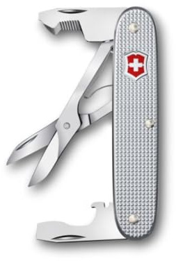 Victorinox Companion Slim Alox, Multiuso, Tascabile, 6 Funzioni, incl. Forbici, Strumento per apertura pacchi, Cacciavite, Swiss Made, Argento
