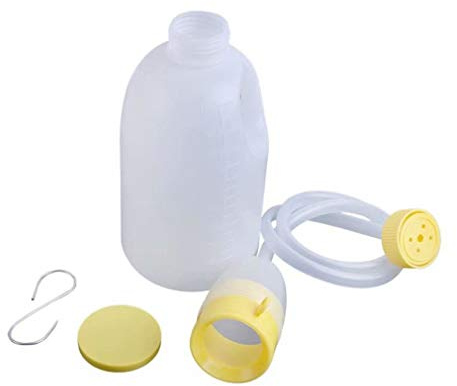 MRVAKDYDI Urinoir Portable pour Toilettes, Récipient de Collecte d'urine for Hommes 1700 ML avec Tube et Couvercle Blanc