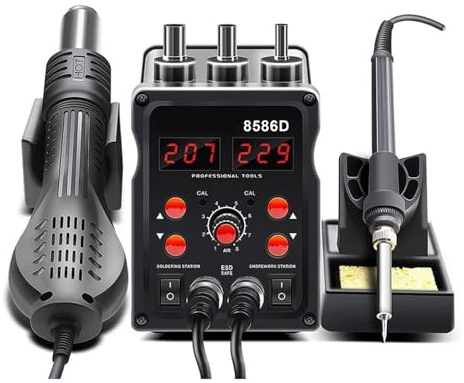 Station de soudage BGA 8586D, pistolet à air chaud for CMS SMT, réparation, outils dessoudage 8586 8786 8858 858d(No battery)