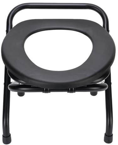 Jiawu Sedia da Toilette Pieghevole Adatta Ai Viaggi con Sedile Ergonomico Antiscivolo per Adulti - Costruzione in Ferro (38 cm)