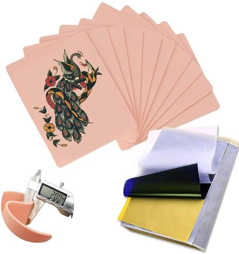 PEPAX Juego de papel de transferencia para piel sintética de 2 mm, 10 unidades y 20 papel de transferencia para tatuajes