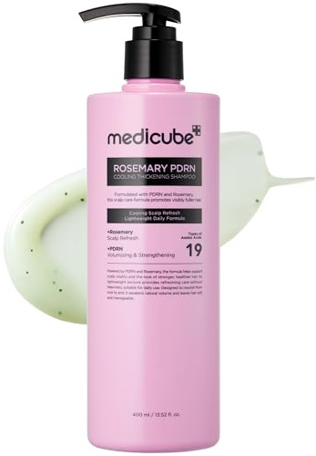 medicube Rosemary PDRN Clarifying Thickening Shampoo | Cooling, Clarifying Care for Thinning, Weak & Flaky Hair | Amino Acid Complex for Stronger, Thicker-Looking Hair | Korean Hair Care, 13.52 fl.oz