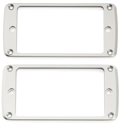 Musiclily UltraAbgeschrägte Humbucker Tonabnehmer Rahmen Set Silber | Aluminium,Flacher Boden , für Epi SG Style E-Gitarre,3mm+5mm