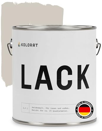 Kolorat® Möbelfarbe Greige - Beige mit Grau 2.5L für Innen & Außen | Hochdeckend, wasserbasiert, geruchsarm, für Holz Metall & Kunststoff, kinderfreundlich nach DIN EN 71-3 vielseitig einsetzbar