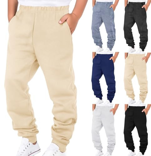 Generiska pojkar, höst, vinter, joggingbyxor med fickor, elastisk midja, vinterbyxor, bomull, barn, sportbyxor, lediga byxor, säckiga sweatbyxor, lösa, mjuka, bekväma streetwear, vandringsbyxor för
